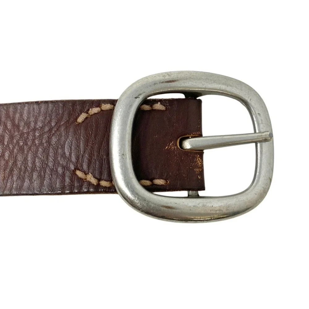 American Eagle Mens Brown Soft Leather Textured Belt Size Small Preppy Casual
